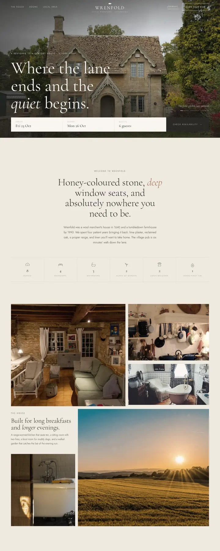 The Wrenfold House concept homepage